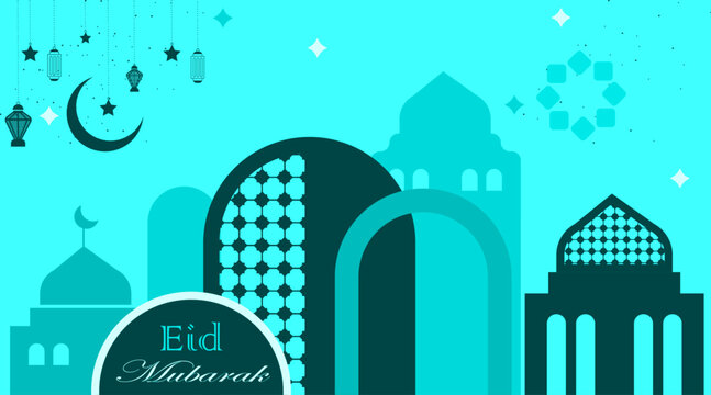 Banner design | Islamic background with pattern shape | Elegant vector background with moon, star, lamp for greeting, eid, ramadan, occation, invitation with navy-blue, white colour
