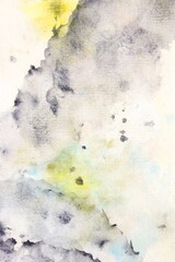 Abstract Watercolor texture background.  Painting Template grey yellow colors. Copy space. Abstract wall art.