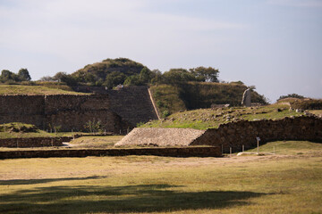 Ancient archaeological ruins of Monte Alban in the Oaxaca region of Mexico. Ancient capital of the...