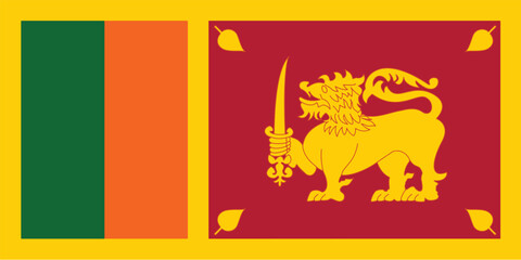 Nationall flag of Sri Lanka. Vector illustration
