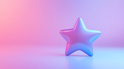 Pentagon star in pink-blue gradient on purple background
