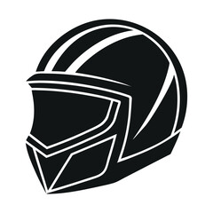 Fototapeta premium Helmet silhouette vector illustration isolated on white background
