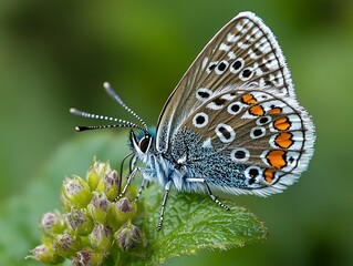 Obraz premium Blue Butterfly on a Leaf
