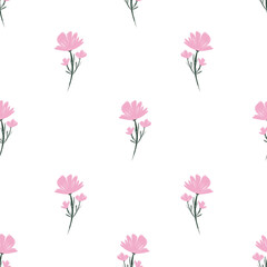 seamless floral pattern with pink flowers 