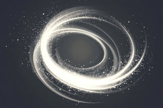 Glowing white swirl of bright lines effect light astronomy celestial.