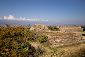 Ancient archaeological ruins of Monte Alban in the Oaxaca region of Mexico. Ancient capital of the Zapotecs and one of the first cities in Mesoamerica.