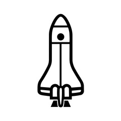 Minimalist Space Exploration Rocket Ship Icon 
