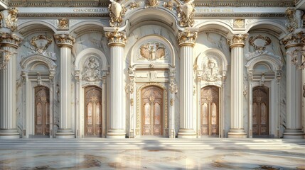 Obraz premium Exploring the Grand Design of Judicial Spaces Featuring Magnificent Marble Flooring for Justice and Authority