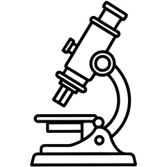 Old microscope retro object technology vector art illustration