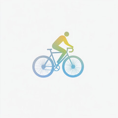 Obraz premium Abstract Cyclist on a Colorful Gradient Bicycle
