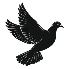 Obraz premium Black and White Pigeon Silhouette