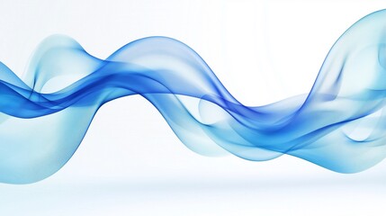 青いアブストラクト、ウェーブ、ベクター、白背景