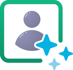 Photo generated AI flat icon