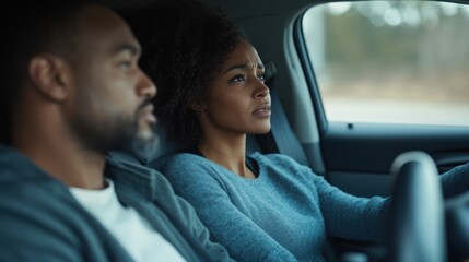 Relationship tension during a road trip. Featuring emotional separation and frustration