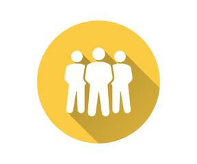 Team flat icon with long shadow for graphic and web design.