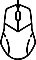 Geometric mouse icon, minimalist design, black and white, symmetrical shape, angular lines, hexagonal center, computer peripheral symbol, stylized rodent silhouette, tech logo concept, vector graphics