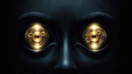Close up eyes of technologies in the futuristic. : contact lens