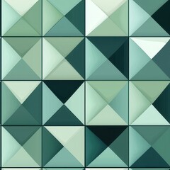 Obraz premium Captivating green and white geometric pattern featuring intricate shapes and symmetrical designs for modern aesthetics Seamless Texture concepts