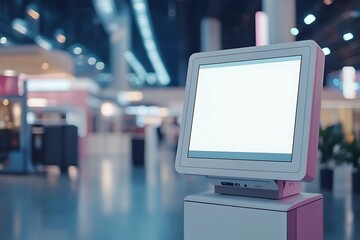 Obraz premium Blank kiosk display in shopping mall
