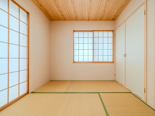 日本の伝統的な和室　正面（正対）アングル