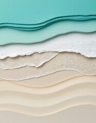 Obraz premium The artwork depicts the ocean with paper cutouts waves