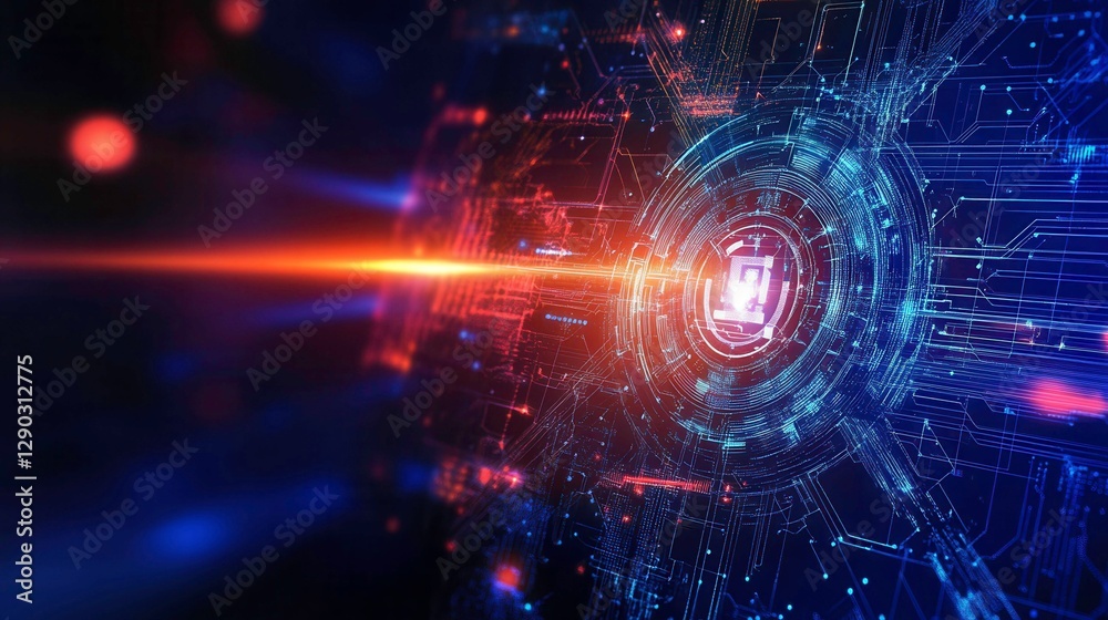 Wall mural evolving ai systems and vector illustrations in futuristic technology