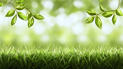 Small Green Plant Sprout Growing in Sunlight Mossy Ground