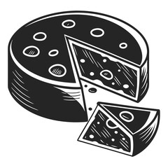 Cheese food silhouette vector illustration