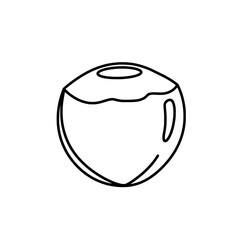 Coconut Delight: A clean, minimalist line drawing of a refreshing coconut, offering a visual representation of natural refreshment and tropical charm.