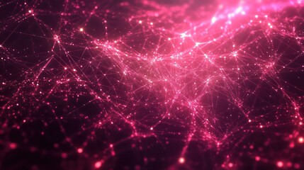 Pink glowing network connections, abstract background, digital technology, website design