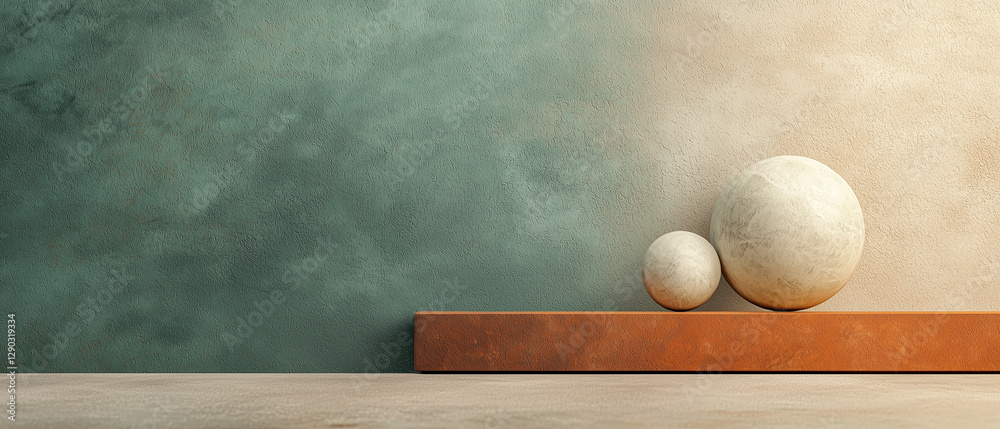 Poster Minimalist abstract design with harmonious forms and neutral tones