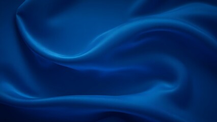 Fototapeta premium Luxurious Blue Satin Fabric with Soft Flowing Folds and Smooth Texture