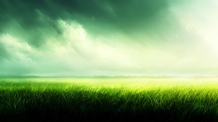 Soft Focus Green Leaves on Branch Light Background