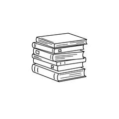 Stack of Books: A collection of stacked books, perfect for illustrating the world of knowledge and education, inviting exploration and the thirst for learning.