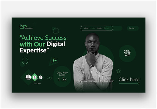 Modern Web Header For Digital Agency