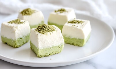 Coconut Matcha Cheesecake Bites, Generative AI