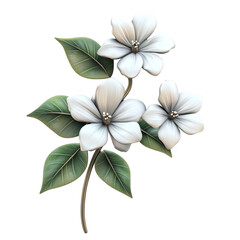 Fototapeta premium Elegant White Flowers Delicate Branch Floral Design