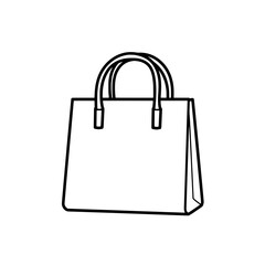 Elegant Carryall: A minimalist line drawing captures the essence of a stylish carryall bag, conveying a sense of luxury and practicality.