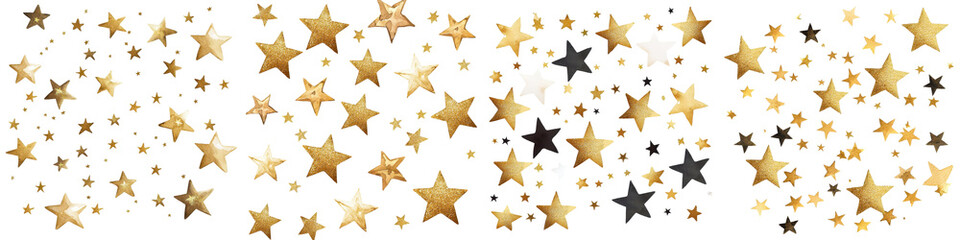 Glowing golden stars and shimmering glitter against a dark backdrop creating a magical and enchanting abstract pattern