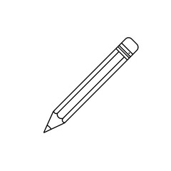 Pencil Precision: A simple yet elegant outline illustration of a classic pencil, poised for creation. The sharp point suggests readiness for drawing and writing.