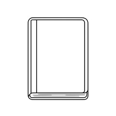 A Study in Lines: A crisp, minimalist line drawing depicts a closed book, the clean lines emphasizing the form and evoking a sense of classic literature, academic pursuit. 