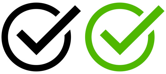 Check box icon with correct, accept checkmark icons tick box checked, check list square frame - checkbox symbol approved sign