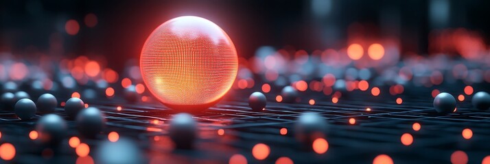 Glowing Sphere Network  Abstract Data Technology Concept