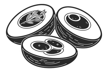 egg boiled food silhouette vector illustration