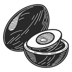 egg boiled food silhouette vector illustration