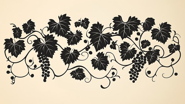 Elegant grapevine border design