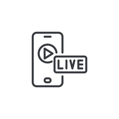 Live Streaming line icon