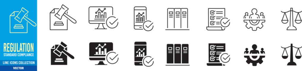 Regulation icons set vector illustration
