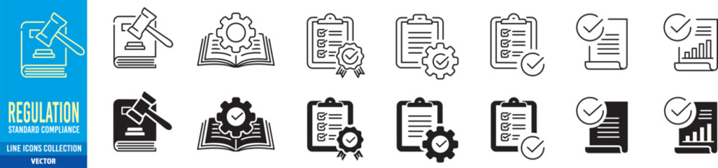 Regulation icons set vector illustration
