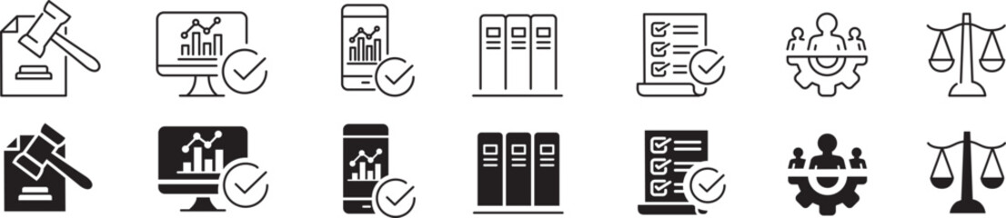 Regulation icons set vector illustration
